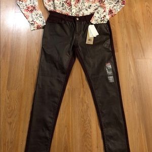 Levi’s Burgundy Leather Look Jeans